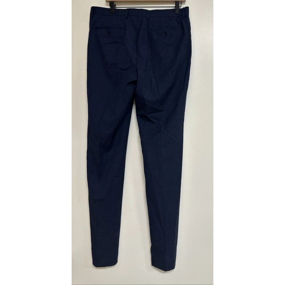 John Varvatos Men Size 33 Bedford-NN Wool‎ Suit Pants Navy Unhemmed